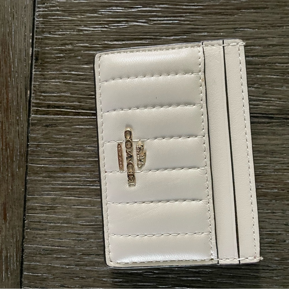 Coach Quilted White Card Holder